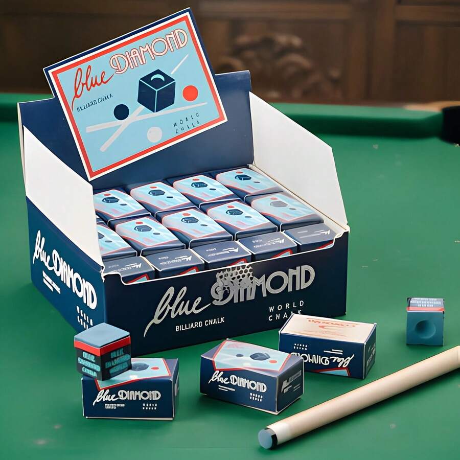 1pc Professional Blue Billiard Chalk, Enhanced Grip, Long-Lasting, Anti-Slip Cue Stick, Integrated Front Wiper, Perfect Gift For Billiard Enthusiasts - Multicolor - View 1