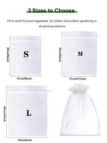 50/100pcs White Fruit Mesh Bags With Drawstring, Suitable For Grapes, Mangoes, Vegetables, Etc. - 50PCS - View 5