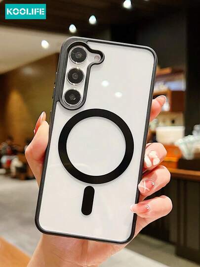 Koolife 1pc Acrylic Candy Color Phone Case, Magnetic Wireless 2-In-1, PC+TPU, Large Cutout, Slim Lightweight, Shockproof Protective Cover, Compatible With Samsung Galaxy S22/S22plus/S22Ultra/S23/S23Ultra/S24/S24plus/S24Ultra/S25Ultra/S25plus/S25