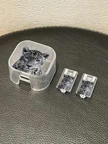 TPU Leopard Print 3pcs Silver Leopard & Tiger TPU Charging Head & Cable Protector Set Suitable Compatible With Apple 20W UK Fast Charger Women Gift - 3-piece Silver Leopard Tiger Set - View 7