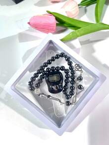 Eid Gift Set - 1 Set High-Quality Black Agate Rosary Beads With Classic Counter, Suitable For Golf, Running, Fishing, Coaching And Sports - Golf Accessories, Ramadan Gift - Multicolor - View 13