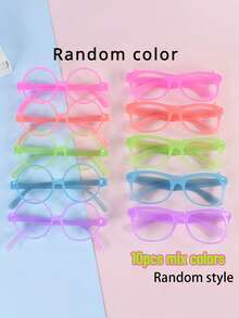 Set de 10 piezas de gafas de plástico luminosas que no requieren energía/Varios colores/Adecuadas para bares, KTV, bailes de graduación y accesorios fotográficos, regalos de fiesta y celebraciones festivas - Ver 3