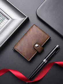 Aluminum Alloy Carbon Fiber Pattern Multi-Card Wallet, Automatic Pop-Up Card Holder, Unisex Credit Card Case, Easter - Multicolor - View 16