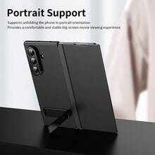 VIETAO Multi-Angle Bracket Magnetic Flip Folding Case Compatible With Samsung Galaxy Z Fold 7 6 5 4 High Classy Luxurious Business Leather Full Body Hinge Protective Slim Cover - Black - View 10