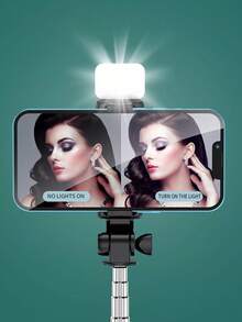 无线手机自拍杆，带直播美颜补光灯、便携式一体三脚架和自拍灯 - 自拍桿 - 查看 1