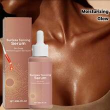 Self Tanning Drops Sunless Tanner Herbal Bronzing Serum Golden Glow Body Moisturizer Hydrating Tanning Lotion - 粉色 - 查看 2