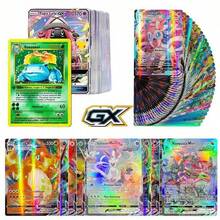 100张稀有集换式卡牌，2026年全新发售！包含VMAX/GX/EX卡、彩虹闪卡、限量版闪光卡。包装随机，正版TCG收藏品。（款式和包装随机） - 彩色 - 查看 6