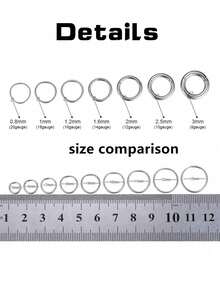 1件装 G23 钛金属铰链式穿孔环，钛金属鼻环 20G 16G 14G 鼻环，直径 5mm 至 12mm，适用于耳软骨、耳廓、耳屏、耳廓内侧、耳骨环等部位，铰链式分段鼻中隔环，人体穿孔饰品 - 銀色 - 查看 7