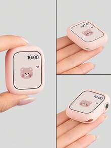 一套兼容苹果手表表带和TPU保护壳的手机挂绳表带 - 透明粉色弹力表带，配有可爱卡通蝴蝶吊坠，兼容苹果手表38、40、41、42、44、45、46毫米（SE/Ultra/1、2、3、4、5、6、7、8、9、10、11系列），清新时尚的女士智能手表配件 - 粉色 - 查看 8