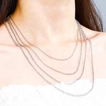 1pc Elegant S925 Sterling Silver O-Shape Chain Necklace - Fashionable, Hypoallergenic, Suitable For Daily Wear - Perfect Gift For Women, Includes Gift Box - Silver - View 6