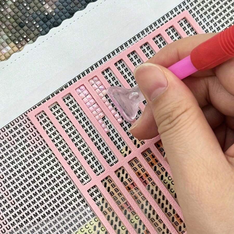 1/5件装钻石画尺 | 钻石画工具 | 适用于方形或圆形钻头的合成宝石点 | 钻石画固定工具配件 | 对齐工具 - 套裝 - 查看 1