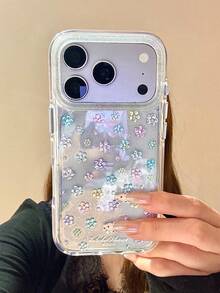 适用于苹果 16/17 Pro Max/15 Pro 的全息花卉手机壳，全覆盖防摔保护套，也适用于 14/13 - 無色 - 查看 1