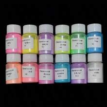 12 Colors Iridescent Oval Mica Powder Set - Shimmering Colors, Natural Mineral, Handmade, For Jewelry Making, Fashion Innovation, Epoxy Resin Coloring And Crafting Materials - 12-color Dye Powder Set - View 9