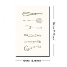 1/3件套无框鼠尾草绿厨房趣味帆布海报抽象蔬菜美食好心情语录墙面艺术印刷品极简复古美学装饰画，适用于公寓、客厅、餐厅、现代家居装饰 - A - 查看 21