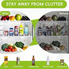 Soda Can Dispenser For Refrigerator,Self-Pushing Drink Organizer For Fridge, Width Adjustable Fridge Organization, Beer Pop Can Water Bottle Drink Dispenser For Fridge (15.1"D) White (5 Row) - Black - View 5