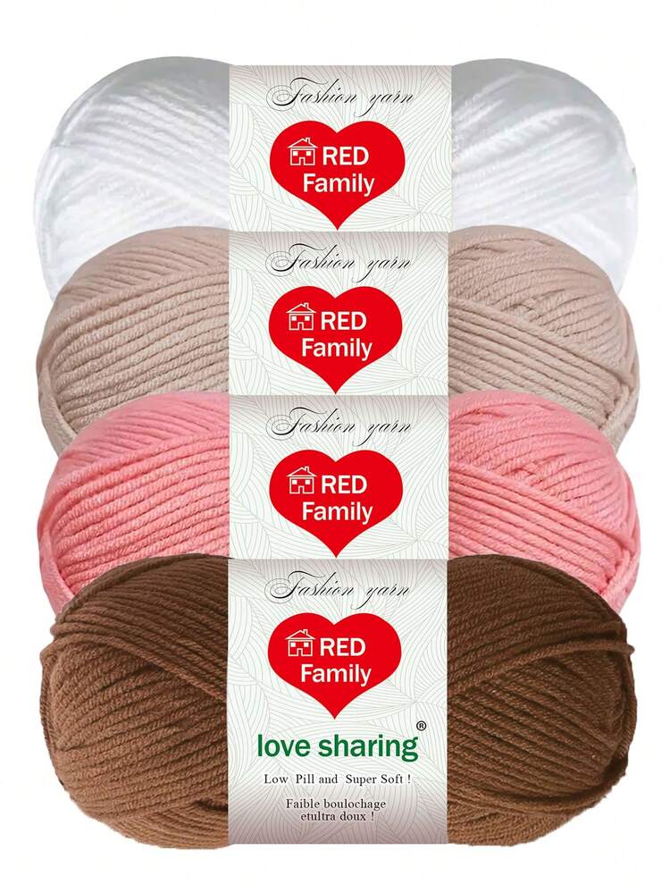 4pcs/Set Colorful Yarn Balls Combo, 200g Total, Soft Texture Suitable For Handmade Crafts, DIY Wallet, Scarf, Sweater, Shawl, Blanket - Yarn Set - View 12