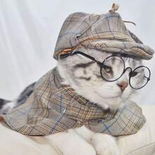 Pet Costume Set For Small To Medium Dogs & Cats - British Style With Hat - Multicolor - View 6