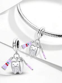 1pc Fashion Cherry Toothpaste Bead Pendant, Suitable For Women's Bracelet, Bangle DIY Jewelry Making And Daily Outfit Accessories, Ideal For Girls - Cherry Toothpaste - View 3