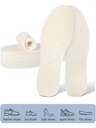 3 Pairs Barefoot Shoe Insoles,Breathable Shoes Inserts,Latex Foam Insoles,Moisture Absorbing And Odor Proof Insoles,Washable And Cuttable,Replacement Insoles