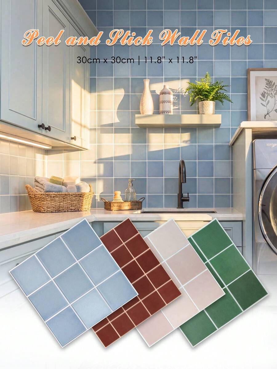 1/10/20 miếng dán tường hình vuông tự dính, tấm ốp tường PVC 3D, decal trang trí tường, trang trí tường phòng khách, ốp tường bếp, phong cách hiện đại phổ biến, trang trí nội thất. - A - Xem 1