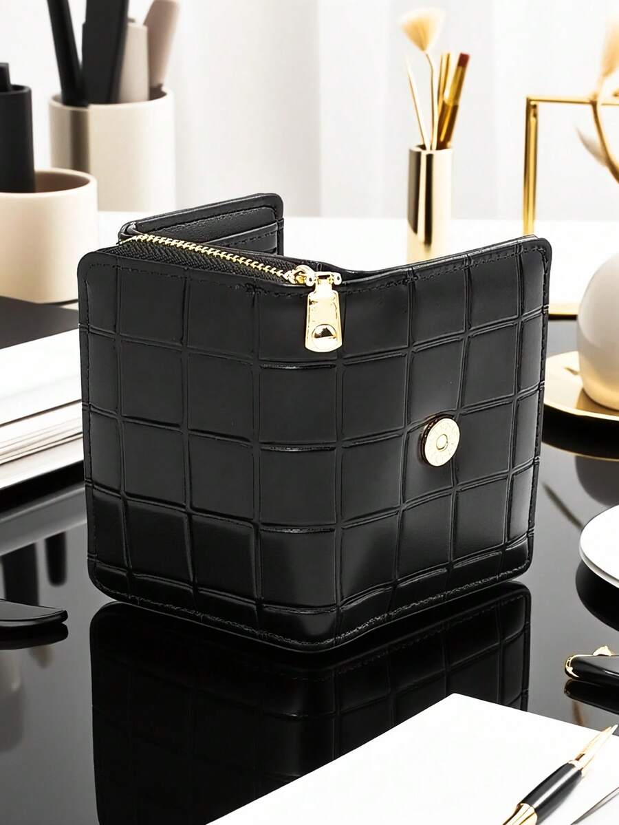 Compact Multi-Function Card Holder Wallet - Black - View 1