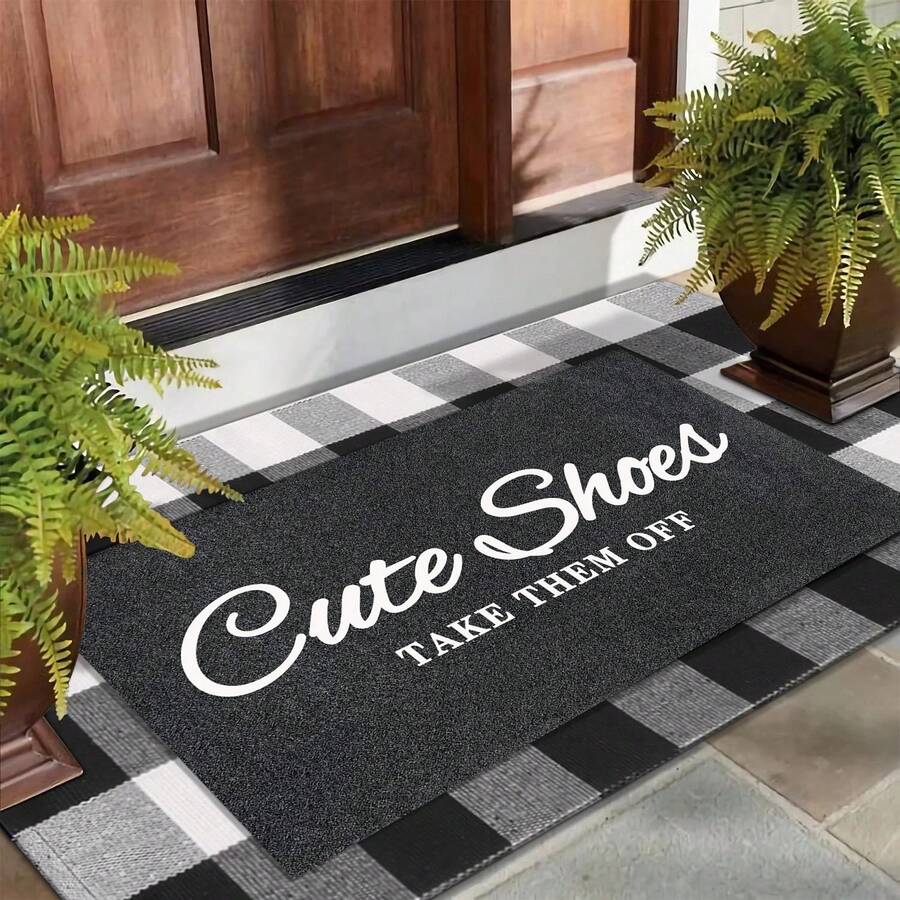 Cute Shoes Take Them Off Doormat, Rubber Backing Anti Slip Welcome Mat For Front Entrance Door, Outdoor Entryway Rug, Home Decor - 1PC - View 1
