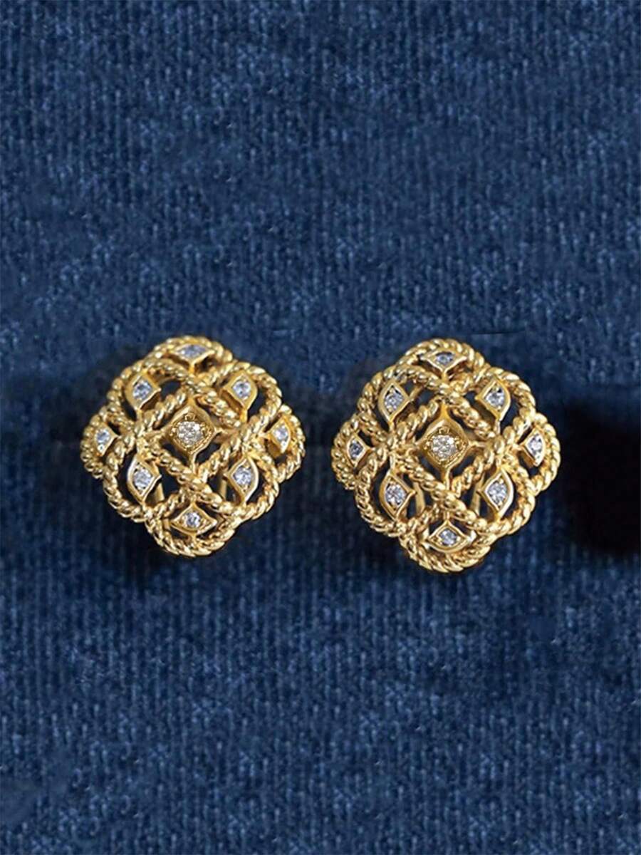 1 Đôi bông tai đính đá Cubic Zirconia tinh tế, phù hợp cho nữ giới, có thể đeo trong các dịp cưới hỏi, lễ đính hôn, kỷ niệm, tiệc tùng, ngày Valentine và các dịp khác. - 3 # - Xem 1