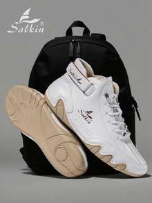 Salkin 手工休闲男士设计师靴，松紧带，钩环，舒适透气皮鞋，男士户外防滑百搭踝靴，春/秋，时尚搭配毛衣 - 白色 - 查看 4