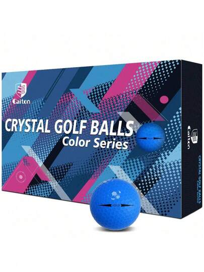  Caiton 12PCS Blue Golf Balls – Double-Layered Glossy Finish, Soft Feel, High Visibility, Durable, Strong Control, Increased Distance, Suitable For Practice And Recreational Swings, Suitable For Golfers Of All Levels, And An Ideal Gift For Men, Beginners, And Seniors.
