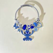 1件套卡通水晶项链手链套装，可爱史迪奇手链，精致手链，时尚可爱配饰，可调节合金材质，送给女性和女孩的理想生日礼物，水晶串珠手链，手链，创意手链，情人节礼物，节日礼物，送给朋友和伴侣的礼物！ - 彩色 - 查看 5