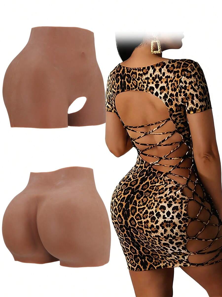 硅胶提臀短裤，男女通用硅胶假臀塑形裤，加厚设计提拉蜜桃臀，自信塑形 - 銅色 - 查看 1