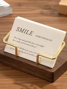 1 hộp đựng danh thiếp bằng gỗ sáng tạo, giá trưng bày danh thiếp văn phòng, hộp đựng danh thiếp - A - Xem 1