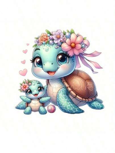 1pc/2pcs/3pcs Cute Sea Turtle Pattern Heat Transfer Stickers, Suitable For DIY T-Shirts, Jeans, Pillows, Backpacks, Hats And Sofa Covers, Waterproof, Fade-Resistant, Durable Plastic Stickers, Fun Patterns, Fabric Decoration, Clothing Embellishment, Crafting Hobby