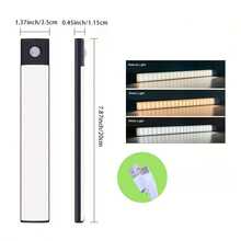 2 đèn ngủ LED siêu mỏng màu đen, đèn tủ, đèn tủ quần áo cảm biến chuyển động, đèn chiếu sáng nhà bếp sạc USB - Màu đen - 2 chiếc - Xem 7