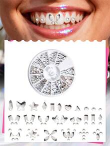 210pcs Tooth Gem Kit, 12grids DIY Crystals Jewelry Kit Teeth Gems Set, Bling Professional Fashionable Tooth Gems Starter Set - Multicolor - View 3