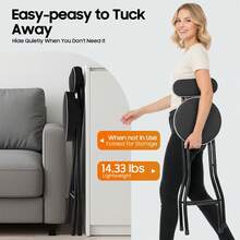 2PCS Cushioned Padded Folding Stool, 25.6" Seat Height Bar Stool Set - 2PCS Bar Stool With Backrest And Footrest | Portable Folding Stool For Kitchen Island, Home Bar, Camping | 275 Lbs Capacity, Portable Folding Stool Set For Kitchen Counter, Home Bar, Outdoor Camping | 275 Lbs Capacity, Space-Saving - 黑色 - 查看 6