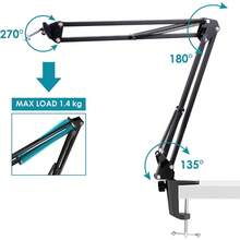 Blue  Mic Stand With Pop Filter - Suspension Microphone Boom Arm Stand With Mic Cover Compatible With Blue  Pro By YOUSHARES - Mic_Stand - View 5
