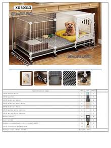 Easily Cleanable Movable Dog Cage With Pull-Out Tray Litter Box, Home Pet Fence Suitable For Teddy, Poodle, Puppy, Kitten, Rabbit, Small Animals - Multicolor - View 19