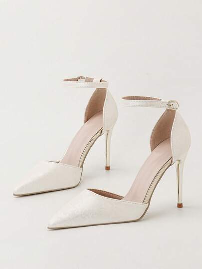 时尚简约超高跟尖头镂空绑带高跟凉鞋，优雅女士高跟鞋