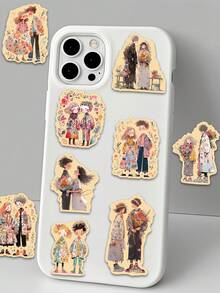 50pcs Couple's Graffiti Creative DIY Phone Case Travel Luggage Water Bottle Fridge Magnet Laptop Decor Personalized Stickers - Multicolor - View 3