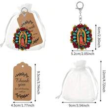 15/36件套复古瓜达卢佩圣母天主教钥匙扣，墨西哥圣母玛利亚饰品钥匙扣，女士钥匙扣，汽车钥匙扣，包包挂饰，派对礼品，母亲节礼物，小型珠宝钥匙扣，教师节礼物，基督教礼物，成人派对礼品 - 多色 - 查看 2