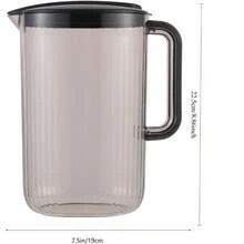 Plastic Iced Tea/Beverage Pitcher With Spout Lid, Cold/Hot Drink Container For Iced Tea, Juice, Fruit Juice, Black With Lid - Black - View 12
