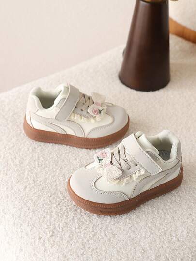 1 Pair Girls' Casual Sneakers, New Spring Fashion Toddler Non-Slip Durable Breathable Closed-Toe Sports Shoes