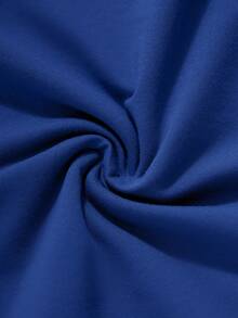 OMKAGI  Women's V-Neck Collarless Short-Sleeved Tank Top Y2K  Streetwear Style Top See-Through Top With Exposed Neckline - 藍色 - 查看 7