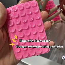 12-Piece Set Of Reusable Silicone Suction Cup Phone Holders Is Suitable For Various Uses, Including Makeup Application, Fitness, Showering, And Kitchen Use - Double-sided - View 4