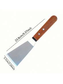 1pc Large Stainless Steel Angled Hardwood Handle Metal Spatula, Heat Resistant Non-Rust Non-Slip Handle, Suitable For Cast Iron Pans, Baking Trays, Grilling Racks, Kitchen Tool, Cooking Utensil, Thanksgiving Christmas Gift, Daily Use - Multicolor - View 12