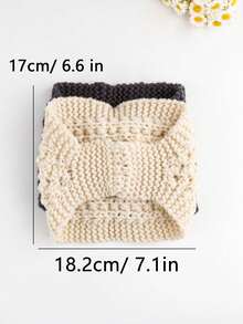 1件手工针织发带，保暖护耳针织帽，宽檐发带，发饰，头饰，秋冬 - A - 查看 3