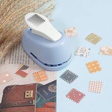 1个大型矩形印章冲孔器 | 手动拉杆式压花边缘冲孔器，适用于DIY工艺品和纸艺 | 新年手工艺品、冬季纸艺、复古纸艺工具、纪念品收藏、手工日记配件的必备品 - 多色 - 查看 10