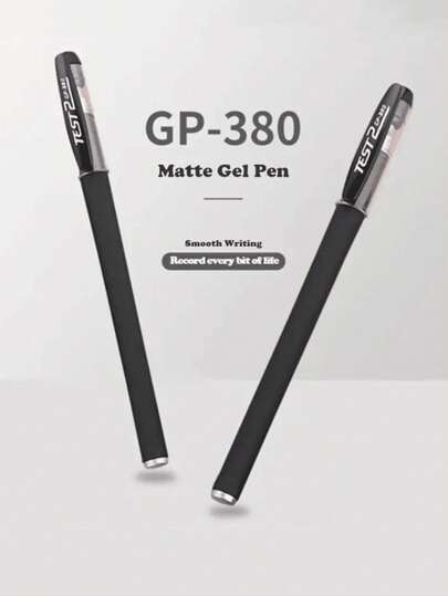 1/5/10pcs Black Matte Gel Ink Pen Set - Pen Barrel Styles Include Bullet Tip & Needle Tip, 0.5mm Super Fine Tip, Smooth Writing, Anti-Smudge, Suitable For Office, School Supplies, Signature Pens