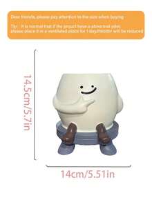 This Smiling Face Planter Pot Is The New Darling For Desktop Organization! It Can Be Used To Plant Succulents Or To Hold Pens, Turning Clutter Into Neatness. - 1pc - View 14